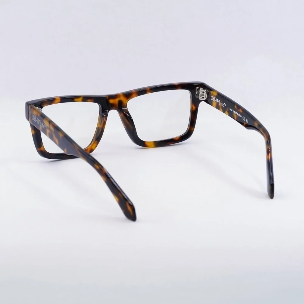 NWT Off-White Style 25 Havana Rectangle 54mm Eyeglasses